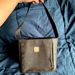 MCM Bucket Drawstring Bag in Black
